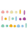 EDX-13228J,Clear Rainbow Pebbles, set 36 de pietricele translucide