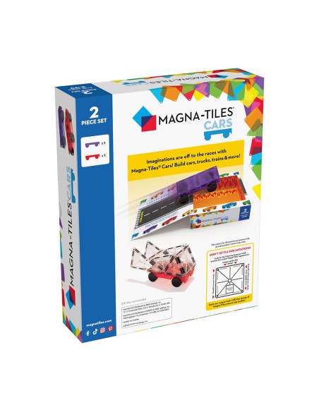 MGT-16022PR,MAGNA-TILES Extensie, 2 masinute Mov si Rosu