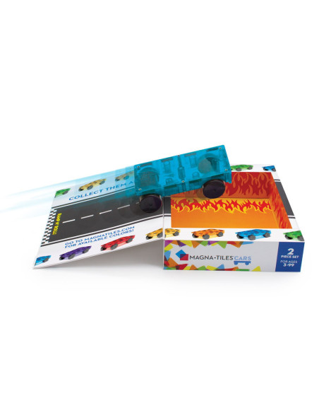 MGT-16022BO,MAGNA-TILES Extensie, 2 masinute Albastru si Portocaliu