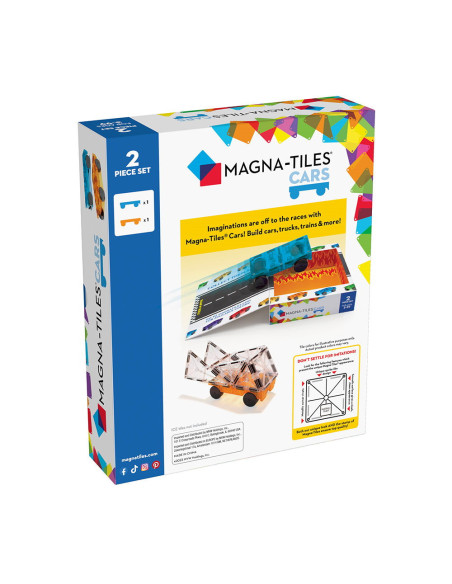 MGT-16022BO,MAGNA-TILES Extensie, 2 masinute Albastru si Portocaliu