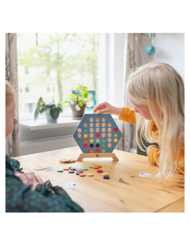 BSGA456,3 pe un rand, joc de strategie din lemn, BS Toys