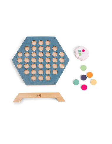 BSGA456,3 pe un rand, joc de strategie din lemn, BS Toys