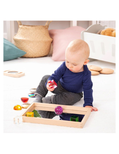 TIK-73536,Tava din lemn cu oglinda acrilica, TickiT