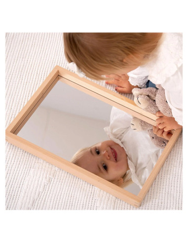 TIK-73536,Tava din lemn cu oglinda acrilica, TickiT