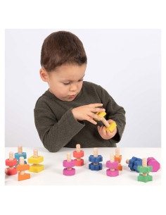 TIK-74001,Nuts & Bolts, set suruburi si piulite din lemn, 14 piese 2