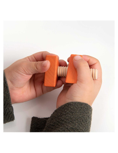 TIK-74001,Nuts & Bolts, set suruburi si piulite din lemn, 14 piese