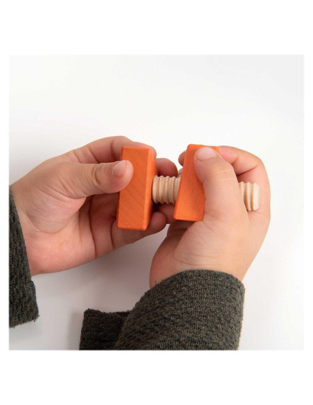 TIK-74001,Nuts & Bolts, set suruburi si piulite din lemn, 14 piese