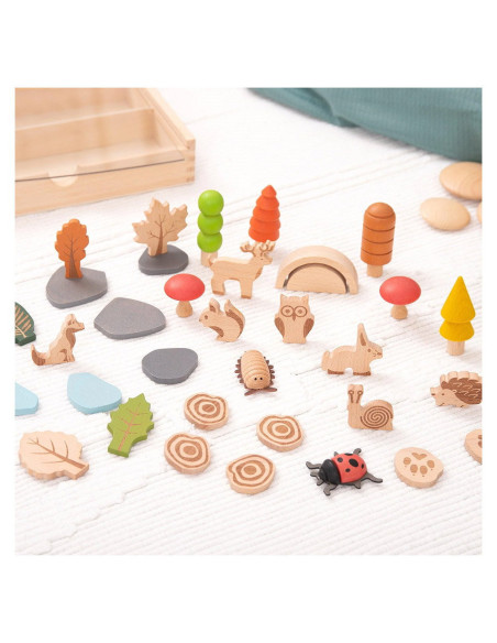 TIK-73552,Woodland, traseul din padure, set 36 piese din lemn