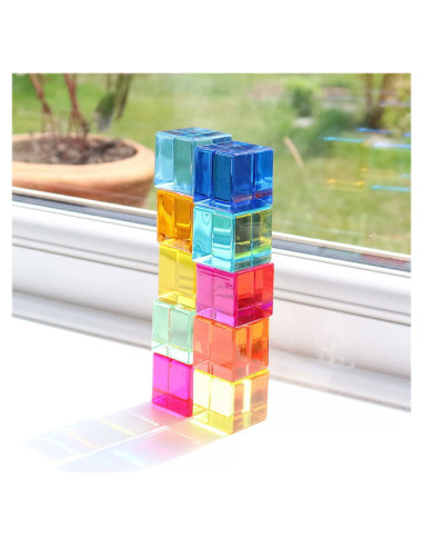 TIK-73550,Gem Cube, set 10 cuburi acrilice, TickiT