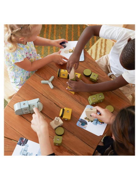 G2062,Snap Block Vehicles, blocuri de constructie din lemn, 32 piese