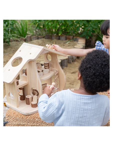 G15505,Casuta de papusi cu mobilier Woodlands, Guidecraft