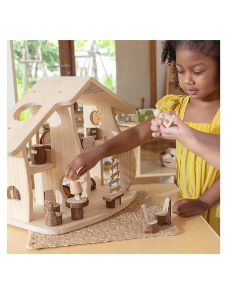 G15505,Casuta de papusi cu mobilier Woodlands, Guidecraft
