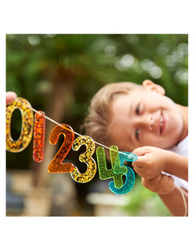 TIK-72431,Rainbow Glitter, set numere cu sclipici, TickiT