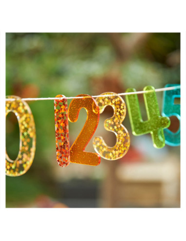 TIK-72431,Rainbow Glitter, set numere cu sclipici, TickiT