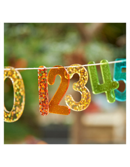 TIK-72431,Rainbow Glitter, set numere cu sclipici, TickiT