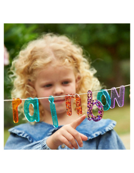 TIK-72433,Rainbow Glitter, set litere cu sclipici, TickiT