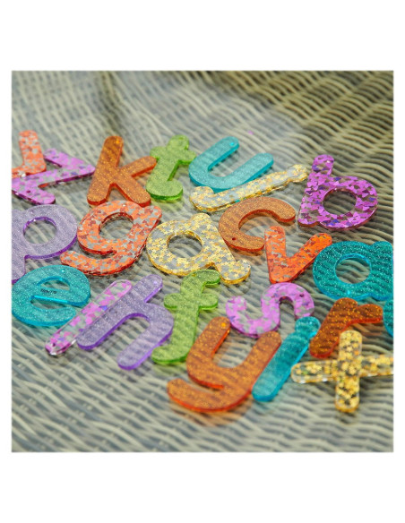 TIK-72433,Rainbow Glitter, set litere cu sclipici, TickiT