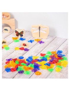 TIK-73119,Set de sortare, Insecte translucide colorate, 96 piese 2