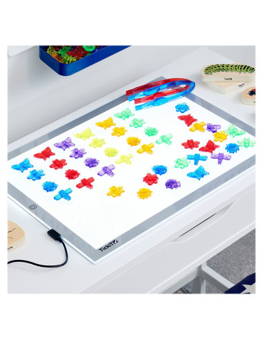 TIK-73119,Set de sortare, Insecte translucide colorate, 96 piese