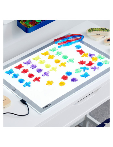 TIK-73119,Set de sortare, Insecte translucide colorate, 96 piese