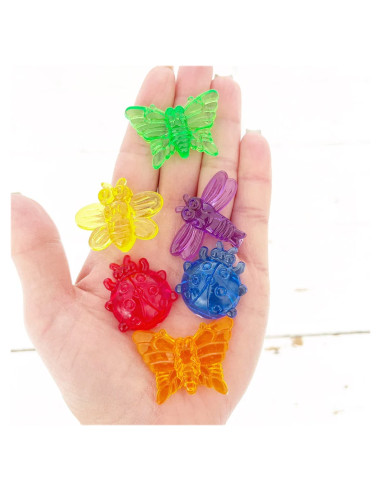 TIK-73119,Set de sortare, Insecte translucide colorate, 96 piese