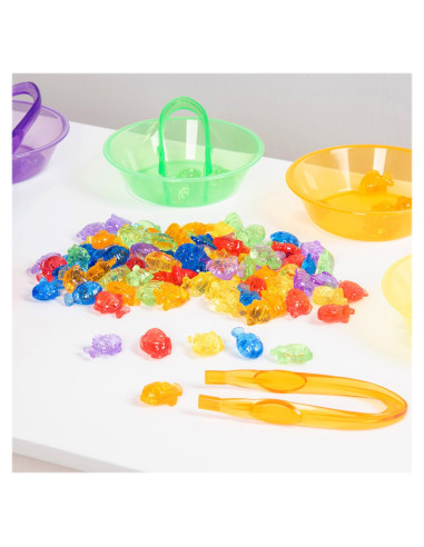 TIK-73135,Set de sortare, Pestisori translucizi, 120 piese