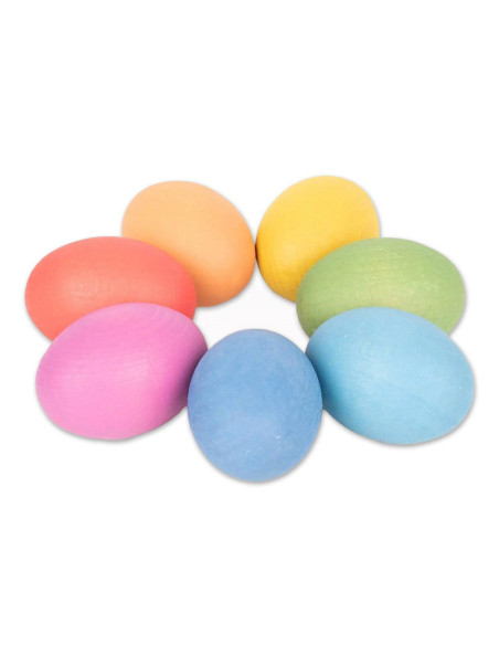 TIK-74005,Oua colorate din lemn, set 7 buc., TickiT