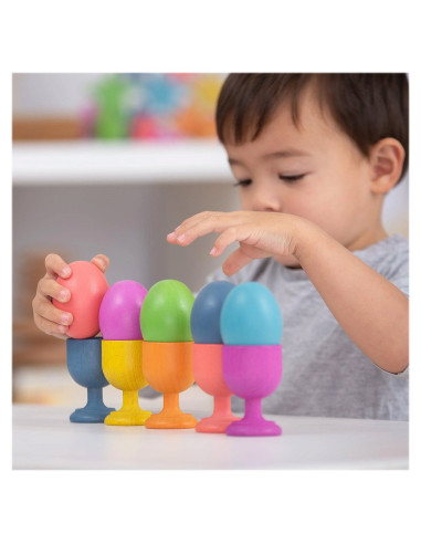 TIK-74005,Oua colorate din lemn, set 7 buc., TickiT