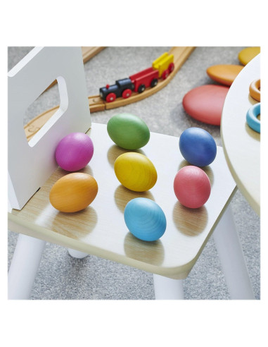 TIK-74005,Oua colorate din lemn, set 7 buc., TickiT