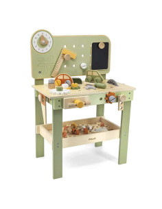 VIG8855-B,Banc de lucru din lemn cu accesorii, verde pastel