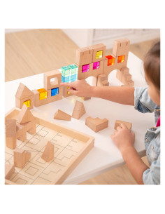TIK-73546,Blocuri de constructie din lemn cu cristale colorate 2