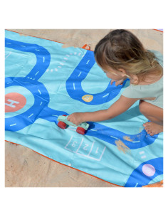 QT174028,Prosop de plaja cu traseu auto, 140 x 70 cm, Quut Toys 2