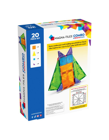 MGT-244020CO,MAGNA-TILES Combo + microMAGS, 20 piese