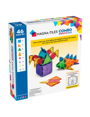 MGT-244046COM,MAGNA-TILES Combo + microMAGS, 46 piese