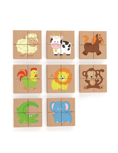 VIG50722,Puzzle magnetic din lemn, Animale