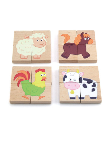 VIG50722,Puzzle magnetic din lemn, Animale
