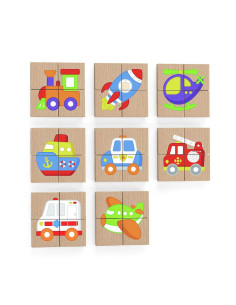 VIG50723,Puzzle magnetic din lemn, Mijloace de transport 2