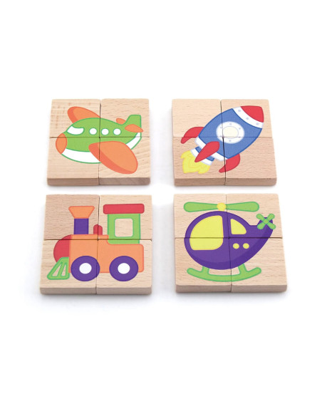 VIG50723,Puzzle magnetic din lemn, Mijloace de transport