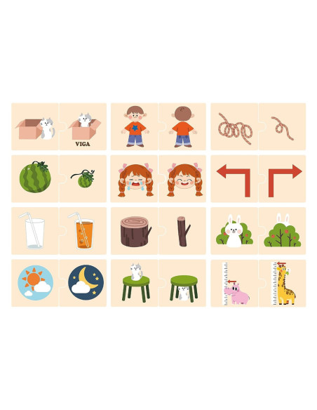 VIG44674,Puzzle de asociere din lemn, Opozitii