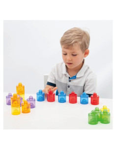 TIK-73105,Borcanele transparente colorate, set 18 buc. 2