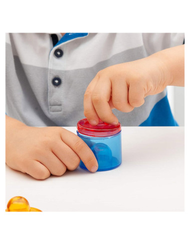 TIK-73105,Borcanele transparente colorate, set 18 buc.