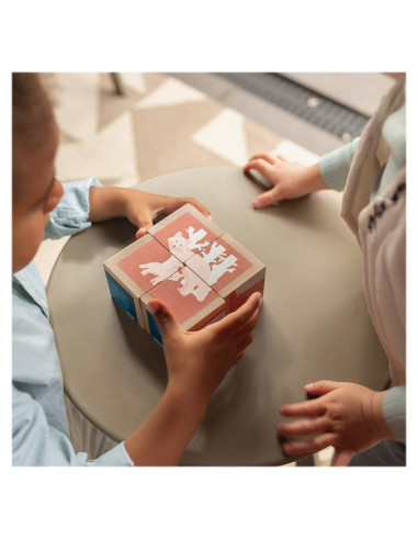 BSGA499,Puzzle cu cuburi din lemn, Animale polare