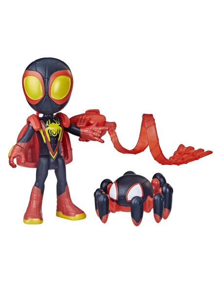 F8143_F7257,Spidey Prietenii Extraordinari Set Figurina Miles Morales Spider Man 10cm Si Accesorii