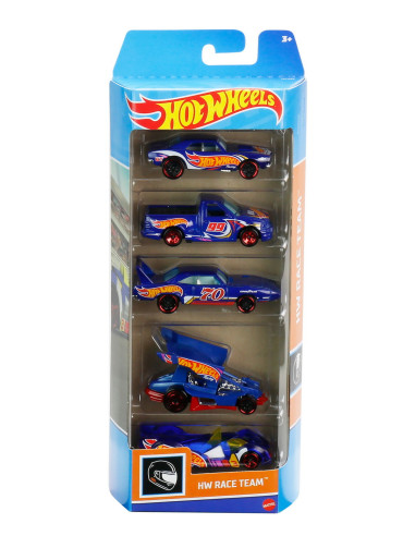 MT1806_HFV87,Set 5 Masini Hot Wheels Race Team