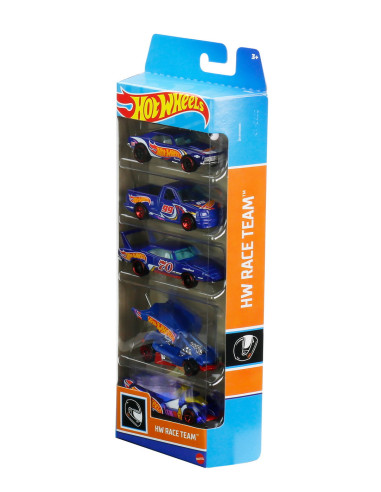MT1806_HFV87,Set 5 Masini Hot Wheels Race Team