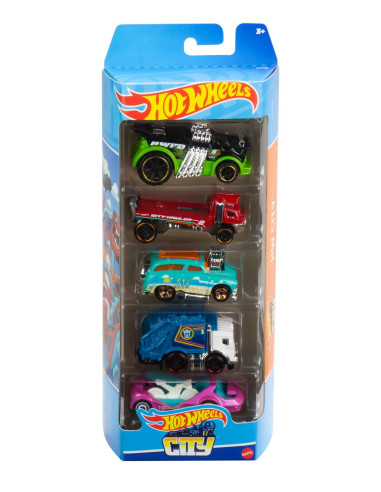 MT1806_HFV89,Set 5 Masini Hot Wheels City