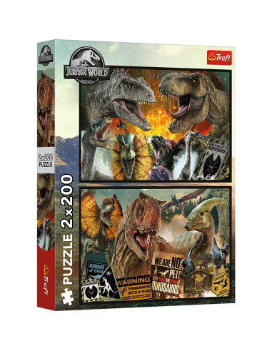 VV-13316,Puzzle Trefl 2x200 Jurrasic World Lume Preistorica