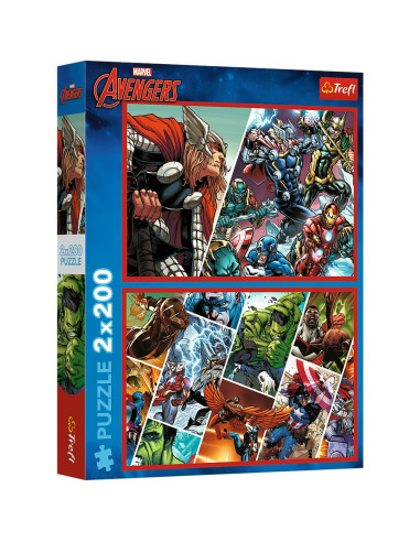 VV-13318,Puzzle Trefl 2x200 Marvel Avengers Aparatorii Lumii