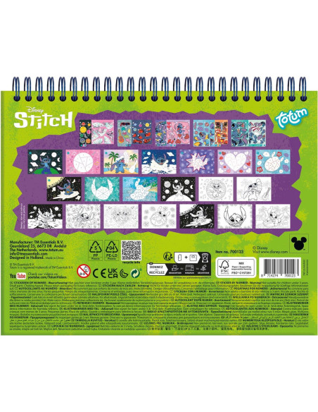 TT700123,Carte de colorat & abtibilduri cu numere - Stitch