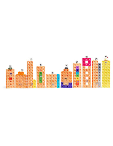 HM96321-UK,MathLink®Cubes Numberblocks in engleza Set de activitati de la 21 - 30
